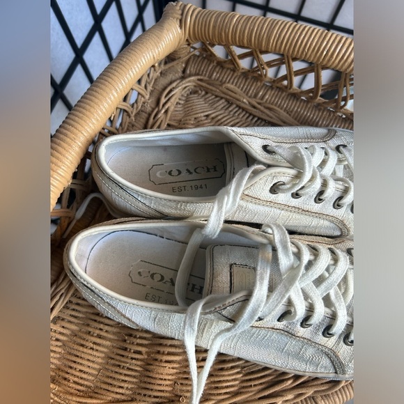 COACH Tan Beige Shoes size 9 Coach Made for Me Sneakers - Picture 2 of 9